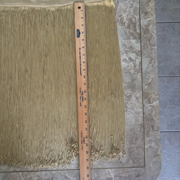 Together Gold Fringe Hem Slinky Maxi Dress Sleeveless Vintage Style Women’s Sz S - Picture 9 of 10